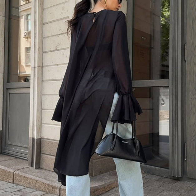 Chiffon Asymmetric Niche Top