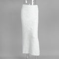 Knitted Furry Long Skirt