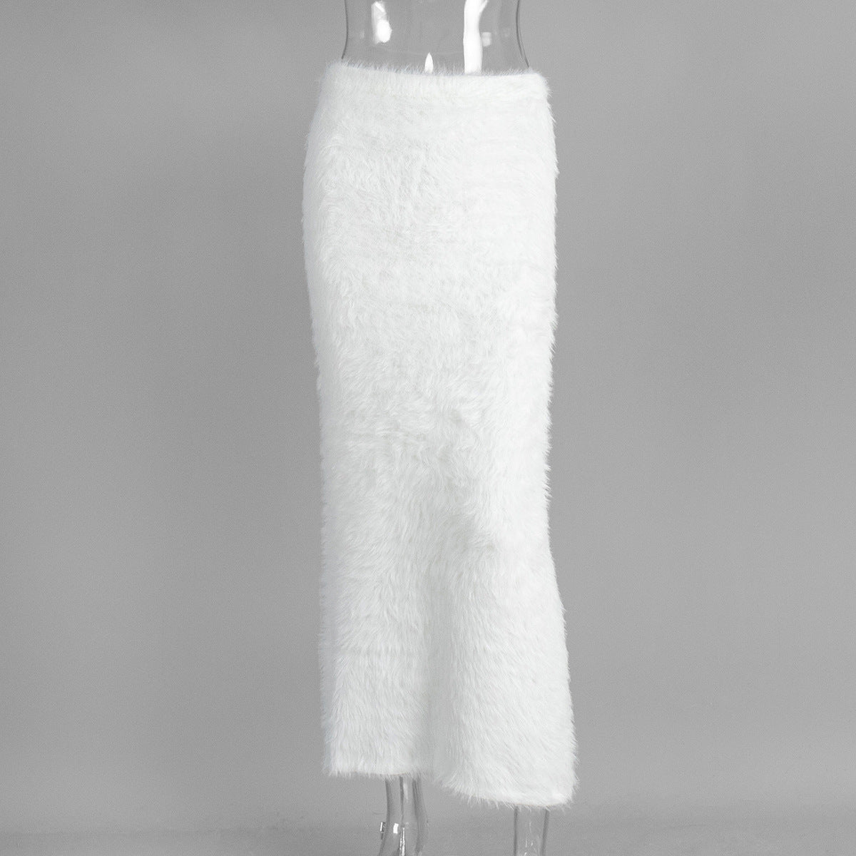 Knitted Furry Long Skirt