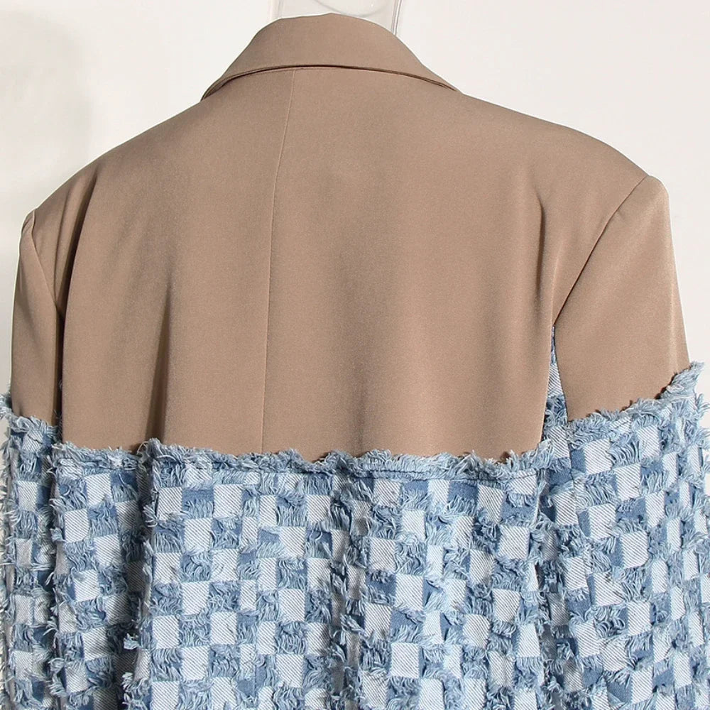 Audacious Spliced Raw Edge Blazer