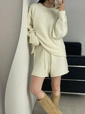 Cozy Heather Gray Sweater Shorts Set