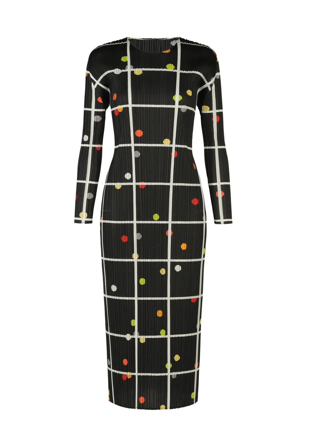 Vibrant Plaid Pleated Maxi Dress