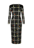 Vibrant Plaid Pleated Maxi Dress