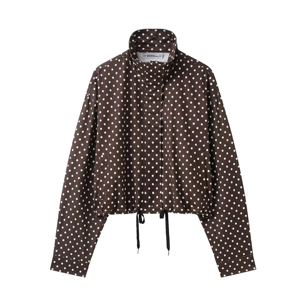 The Dotty High-Neck Cropped Windbreaker