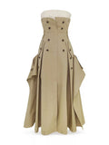 Strapless Belted Maxi Dress