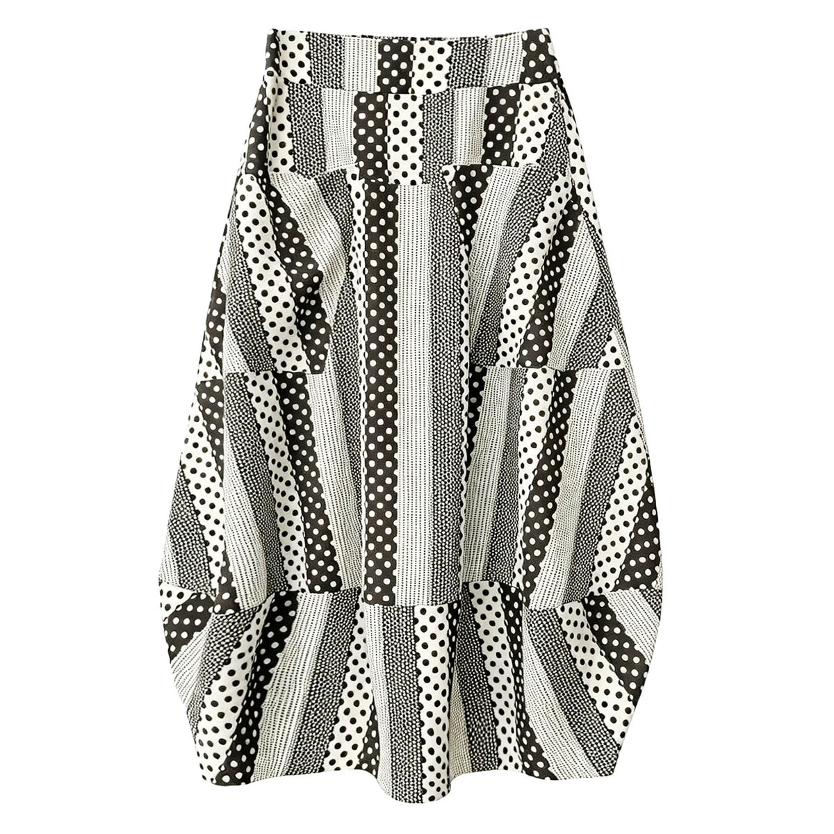 Unique Dot Striped A-Line Skirt
