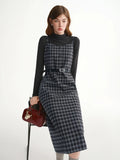 Tweed Plaid Midi Dress Set