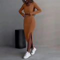 Solid Knit 2-Piece Skirt Outfit