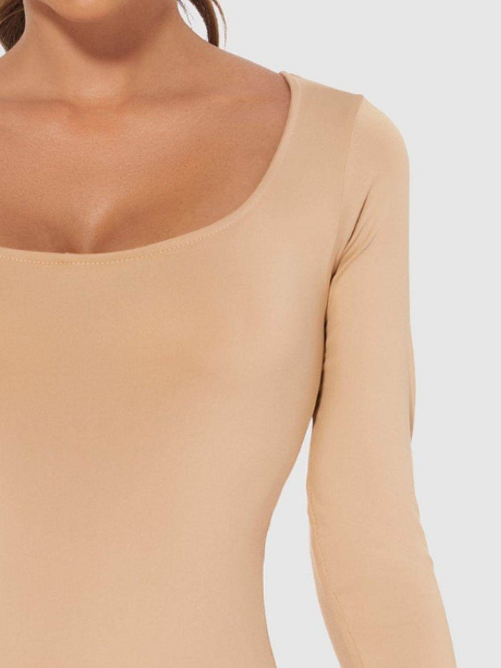 Perfect Full Size Scoop Neck Long Sleeve Bodysuit for Women