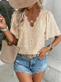 Swiss Dot Short Sleeve Top