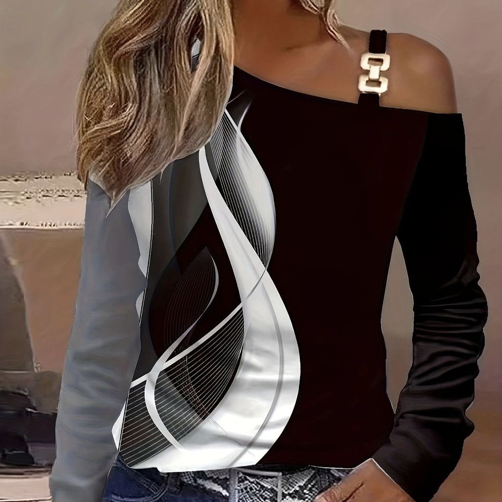 Asymmetrical Buckle Shoulder Top