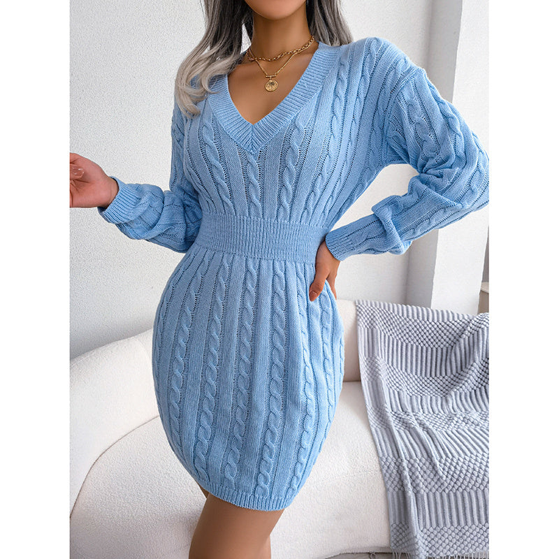 Cozy Charm Cable-Knit Mini Dress
