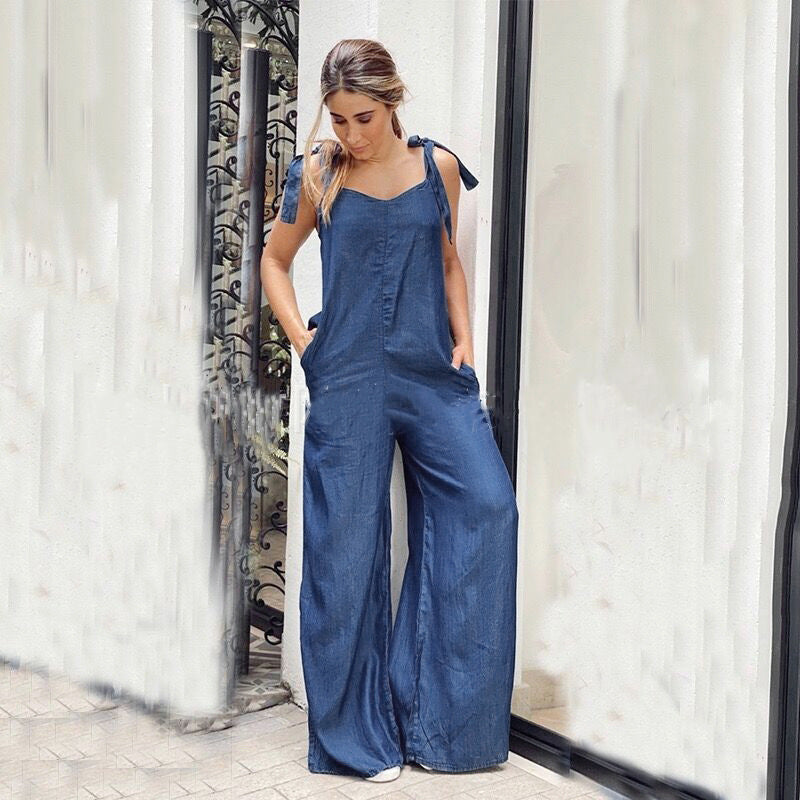 Midnight Denim Skirt-Overlay Jumpsuit