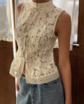 Vintage Lace Crochet Slim-Fit Top
