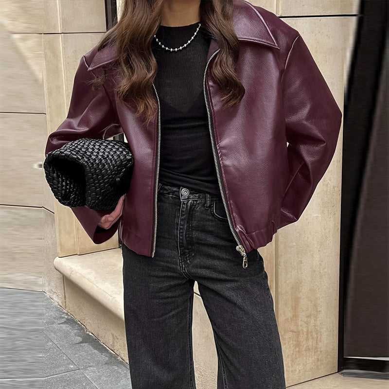 Midnight City Oversized Faux Leather Jacket