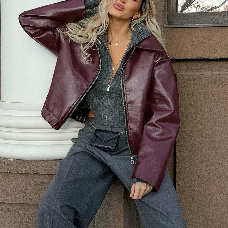 Midnight City Oversized Faux Leather Jacket