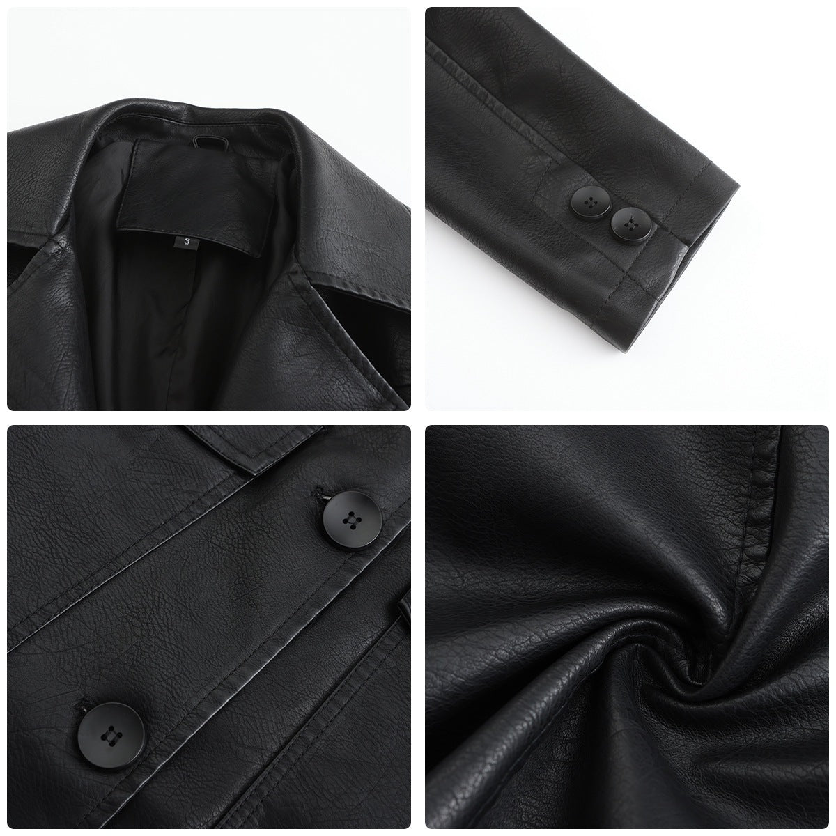 Long Leather Trench Coat