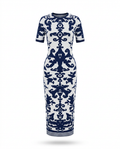 Confident Jacquard Bodycon Maxi Dress