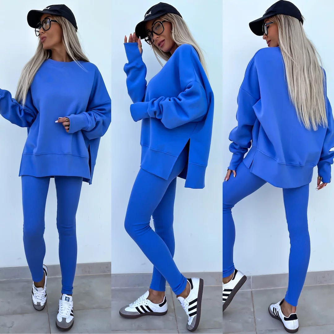 Loose Split Top & Fitted Trousers Set