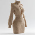 Women's Turtleneck Long-sleeve Knit Dress