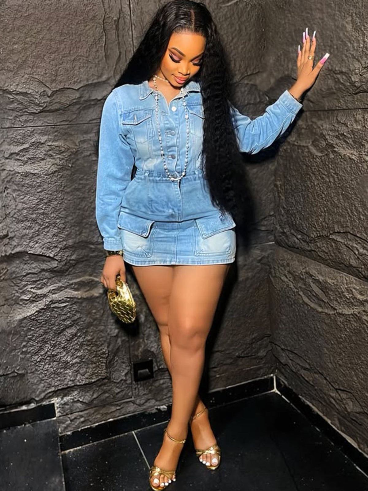 Midtown Utility Denim Mini Dress