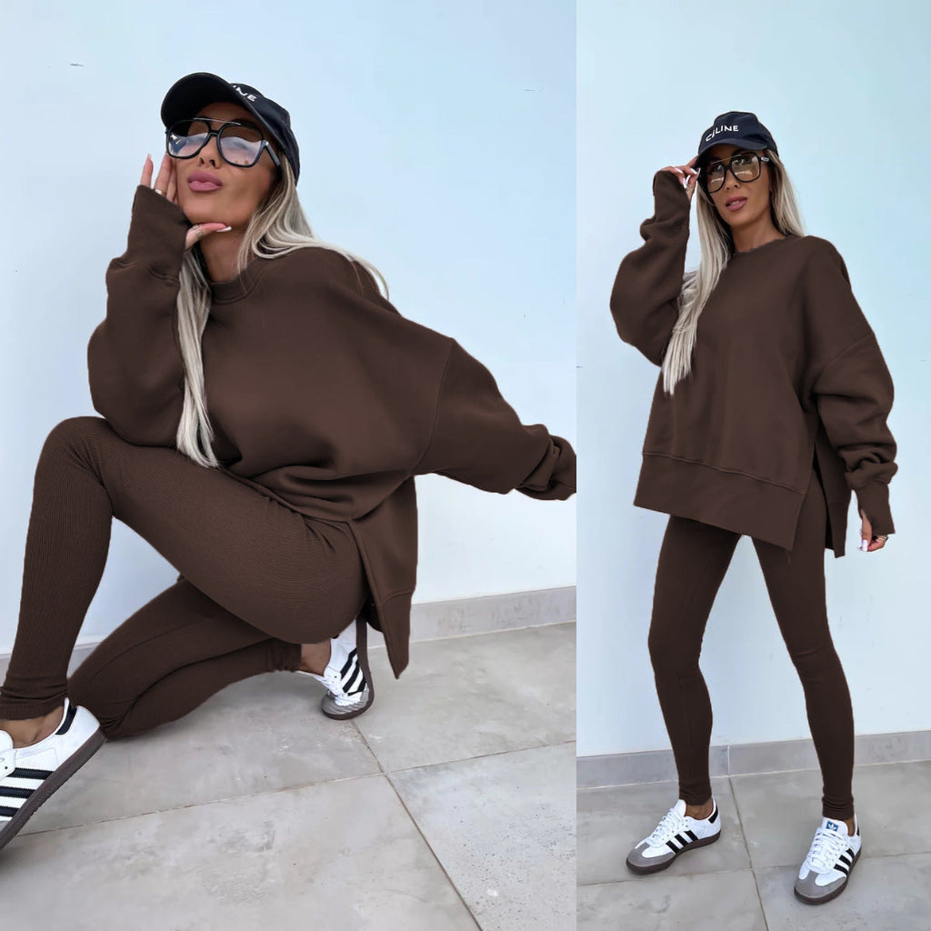 Loose Split Top & Fitted Trousers Set