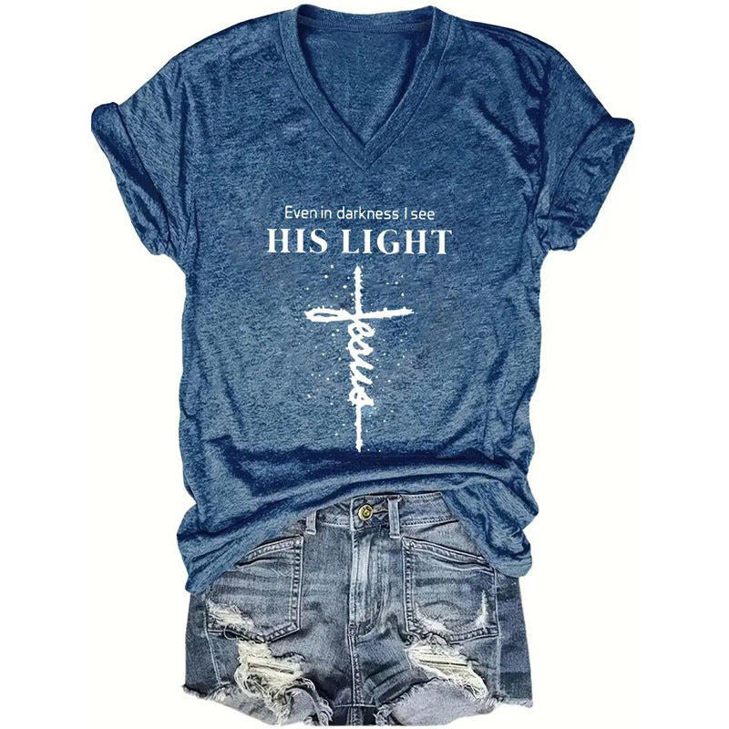 Geometric Cross Short Sleeve Top