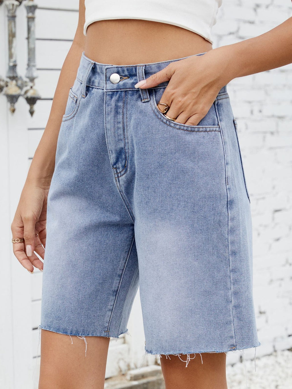 The 90s Slouch Denim Bermuda