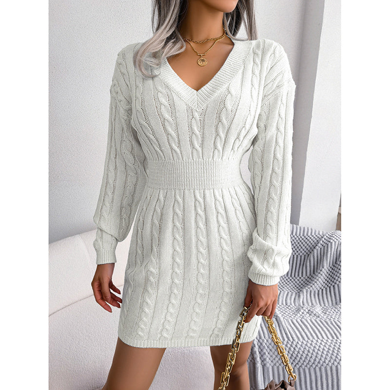 Cozy Charm Cable-Knit Mini Dress