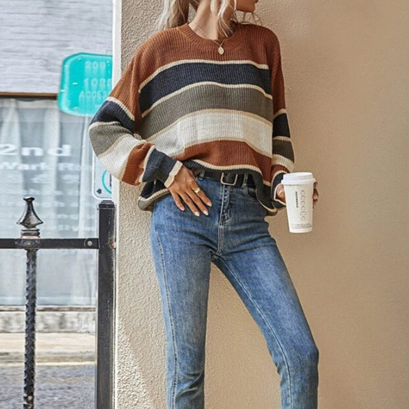 Color Block Striped Sweater