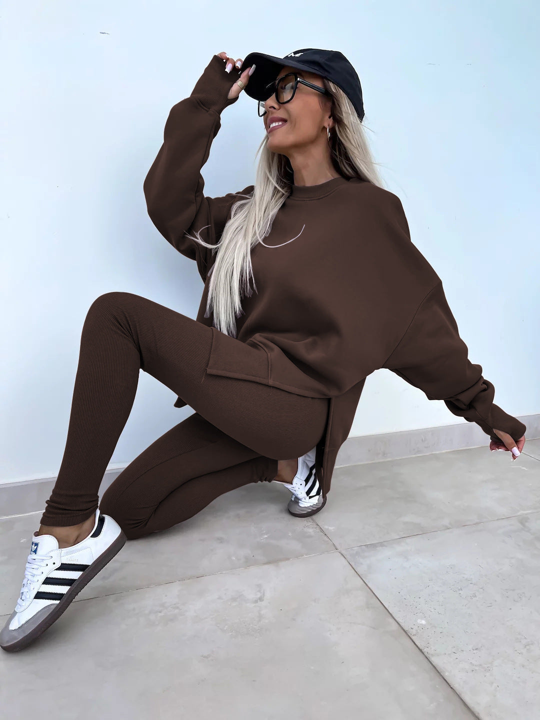 Loose Split Top & Fitted Trousers Set
