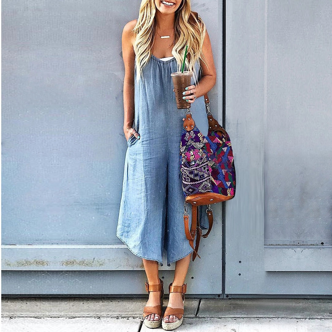 Midnight Denim Skirt-Overlay Jumpsuit