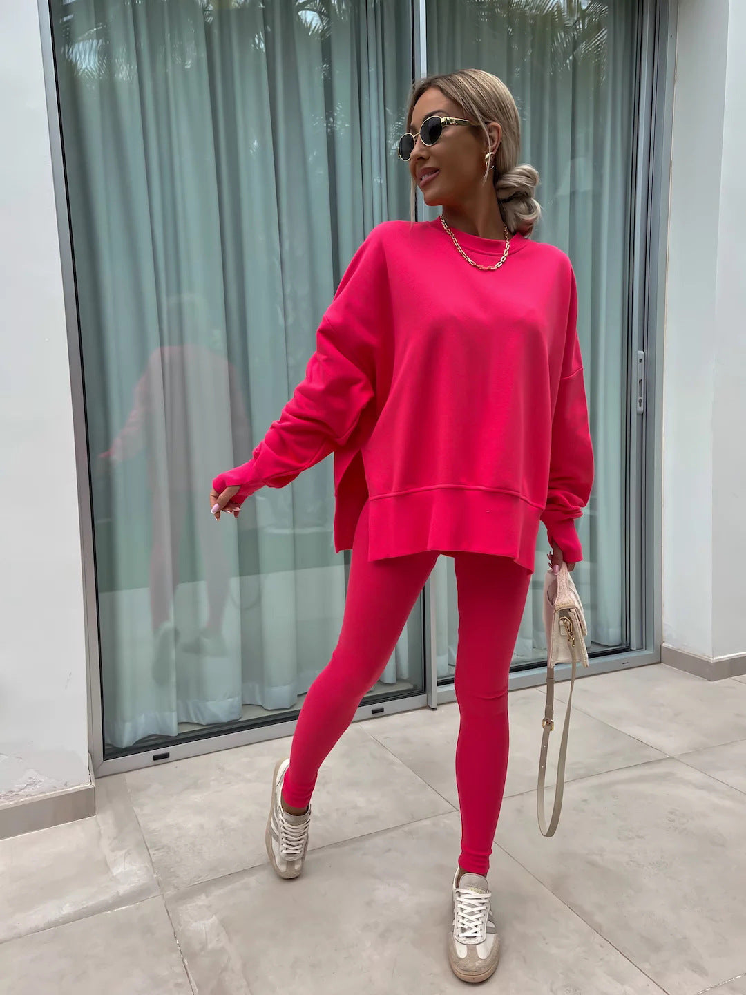 Loose Split Top & Fitted Trousers Set
