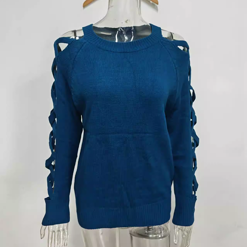 Casual Long Sleeve Hollow Out Sweater
