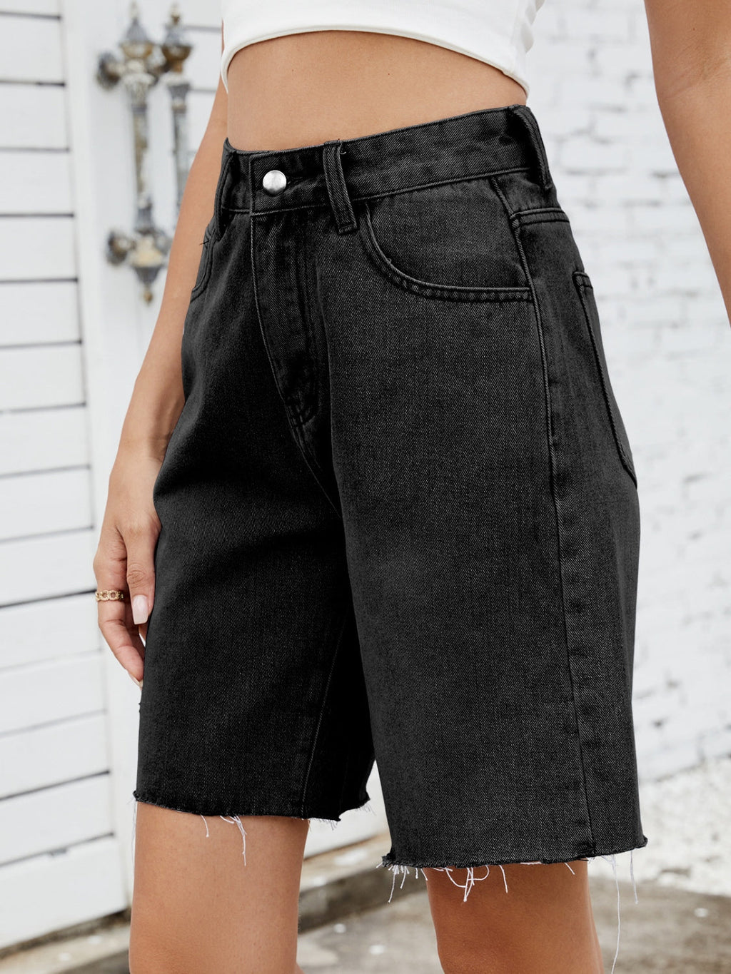 The 90s Slouch Denim Bermuda
