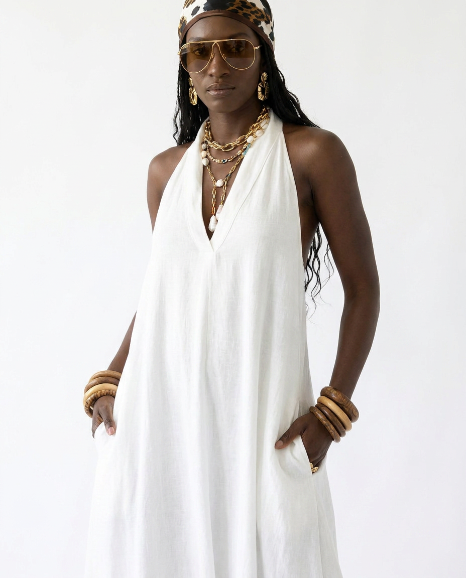 Free Spirit Halter Neck Maxi Dress
