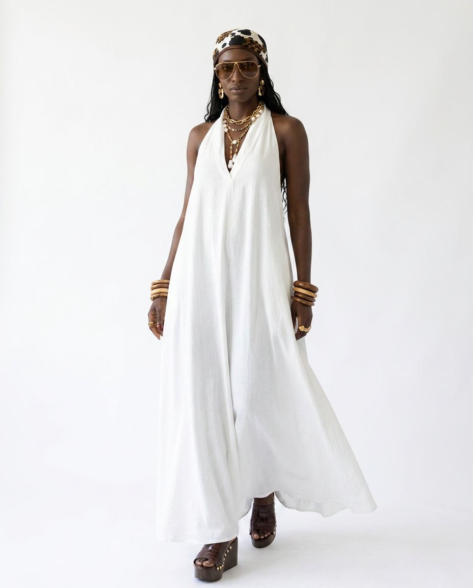 Free Spirit Halter Neck Maxi Dress
