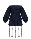 Brave Ruched Denim Mini Dress
