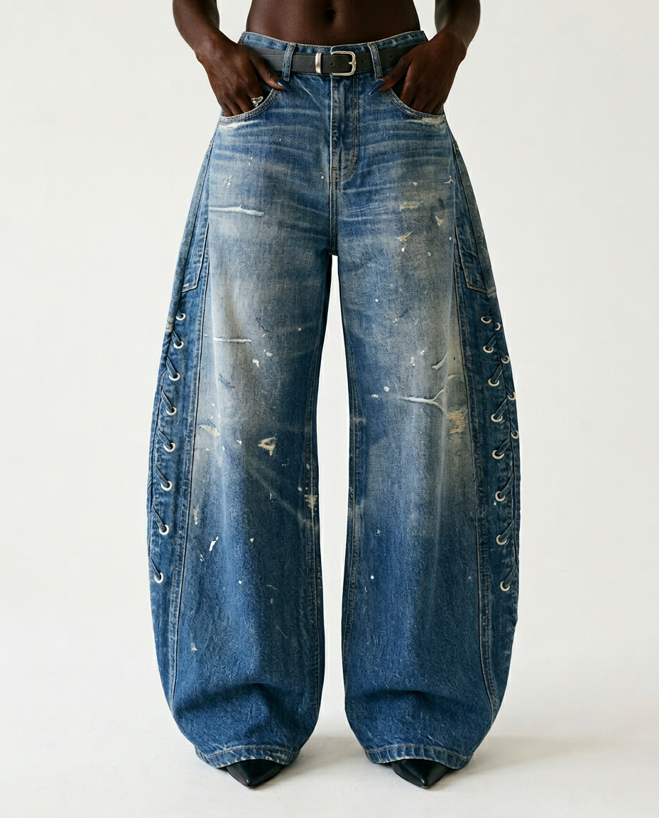 Unstoppable Printed Wide-Leg Jeans