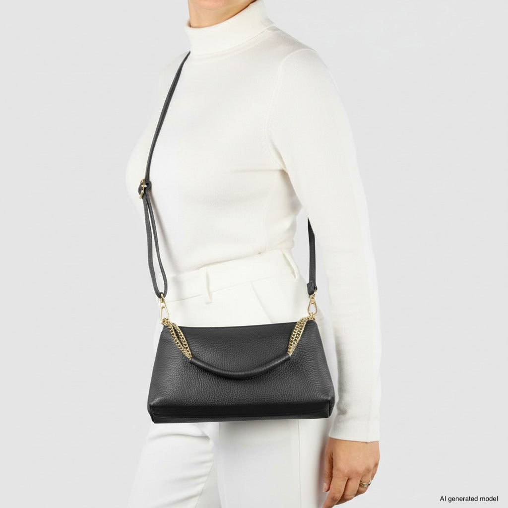 Milano Pebble Leather Shoulder Bag