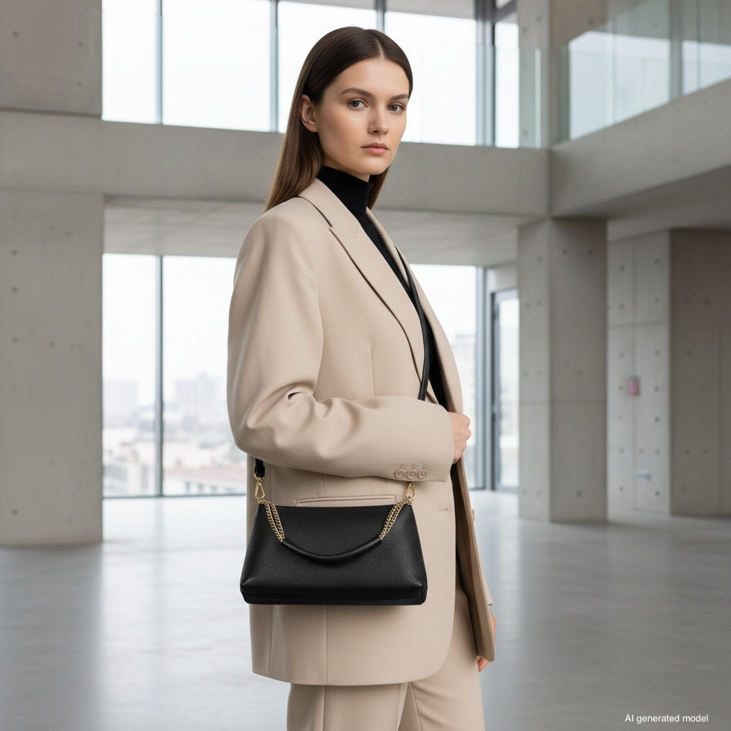 Milano Pebble Leather Shoulder Bag