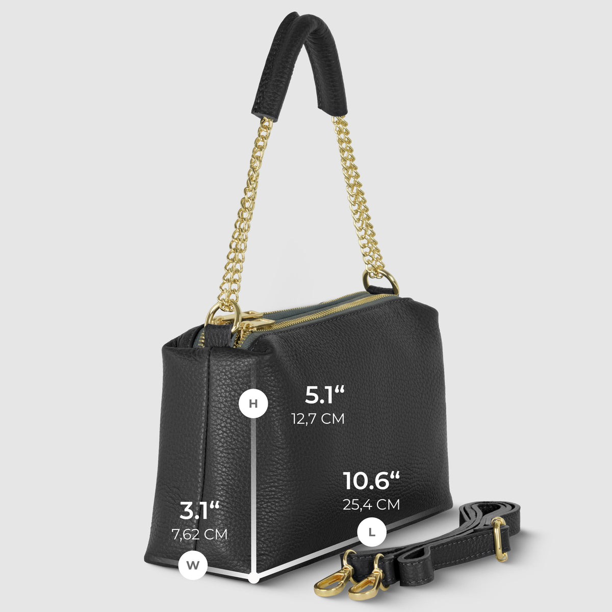 Milano Pebble Leather Shoulder Bag
