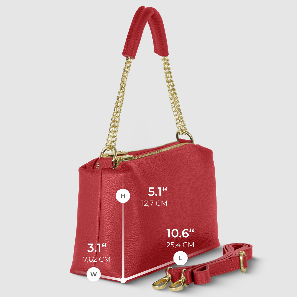 Milano Pebble Leather Shoulder Bag