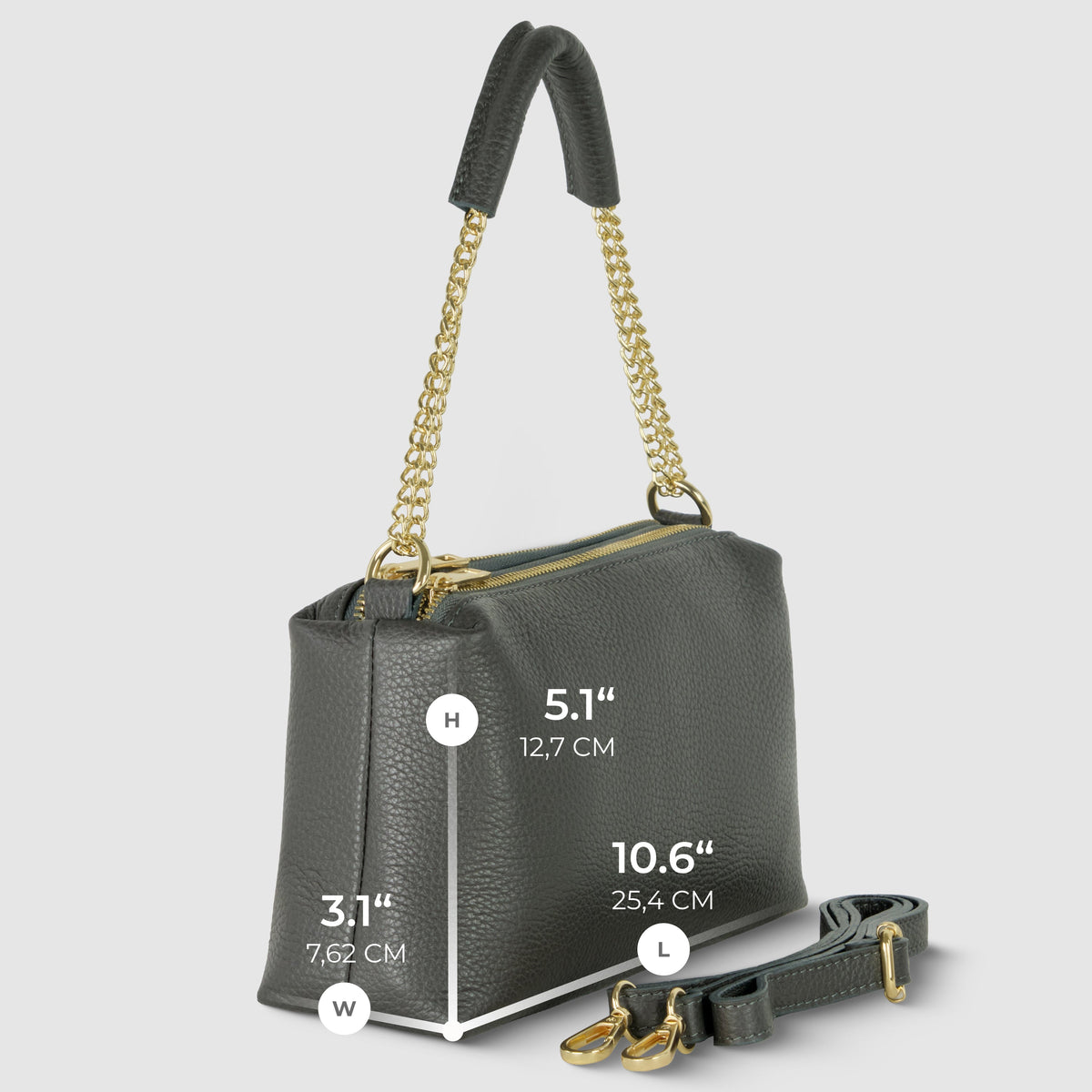 Milano Pebble Leather Shoulder Bag
