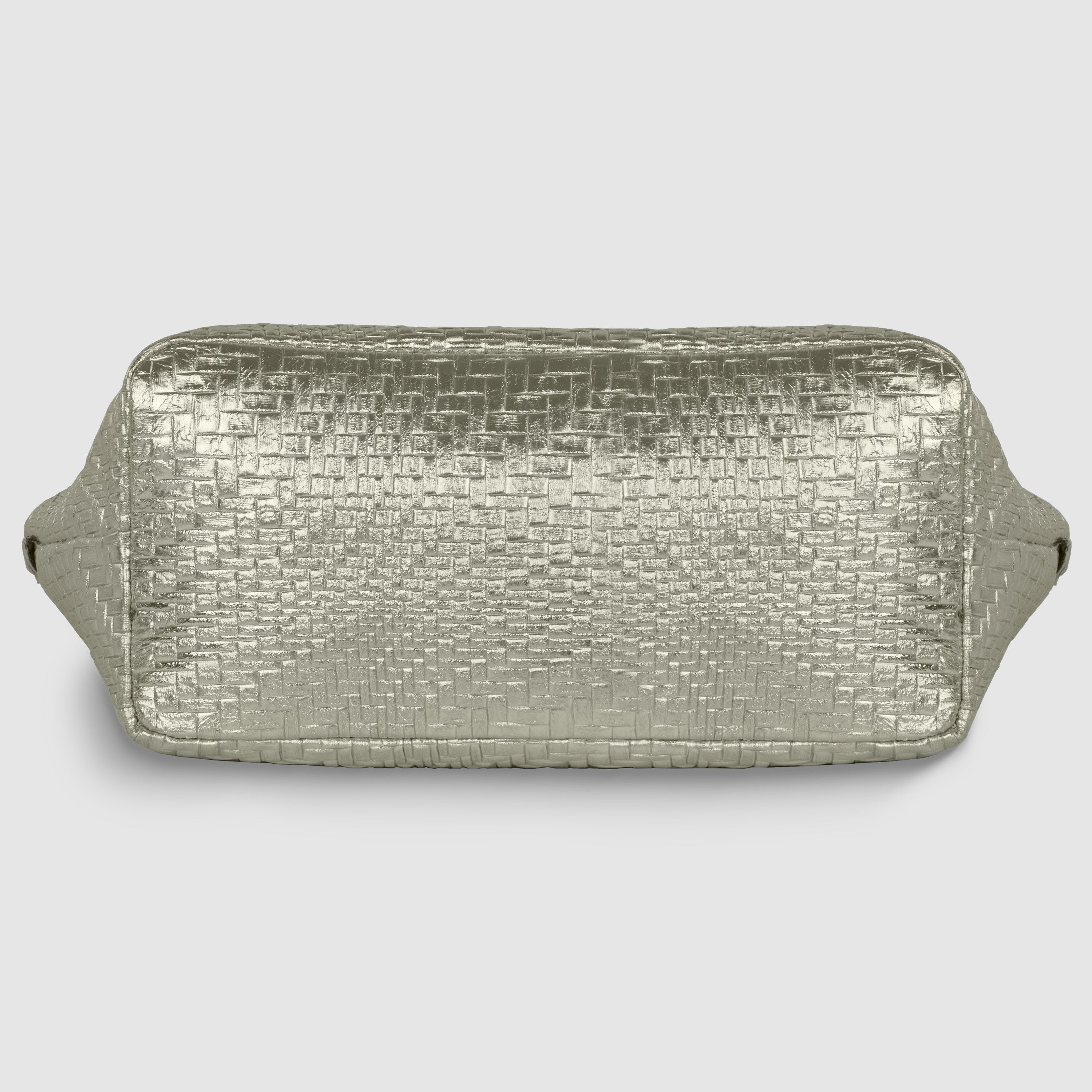 Embossed Metallic Suede Top Bag