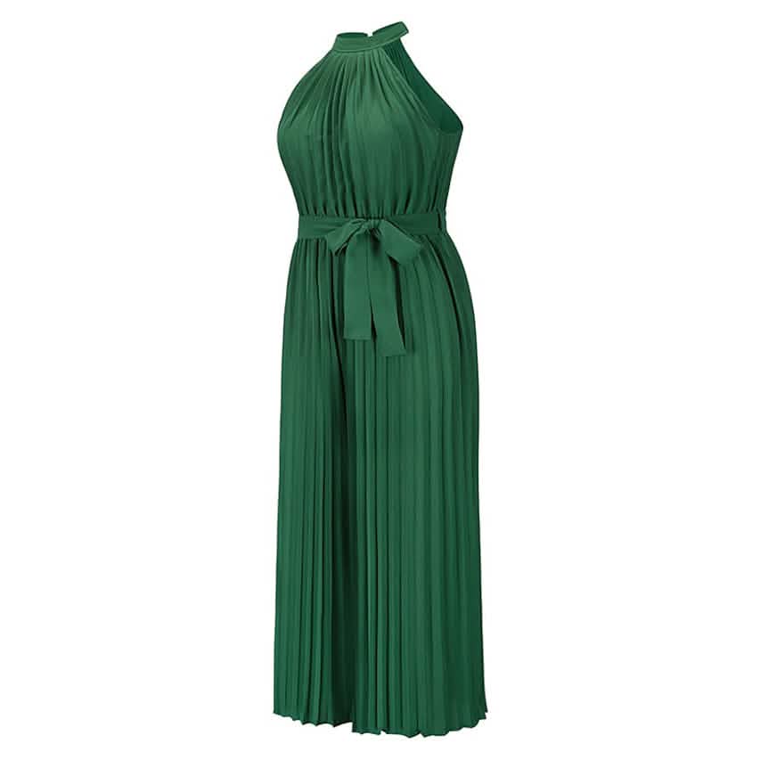 Lace-Up Halter Casual Wide-Leg Jumpsuit