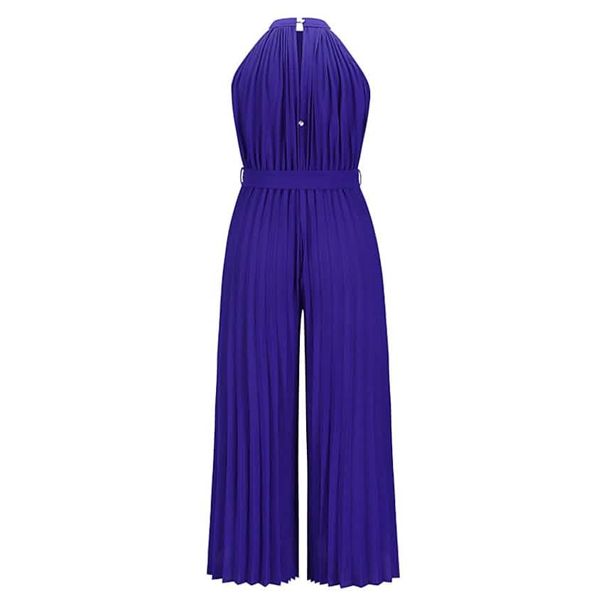 Lace-Up Halter Casual Wide-Leg Jumpsuit