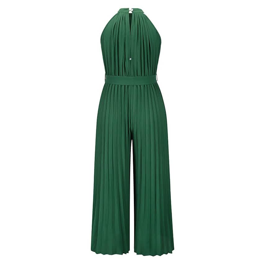 Lace-Up Halter Casual Wide-Leg Jumpsuit
