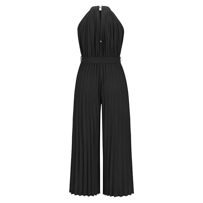 Lace-Up Halter Casual Wide-Leg Jumpsuit
