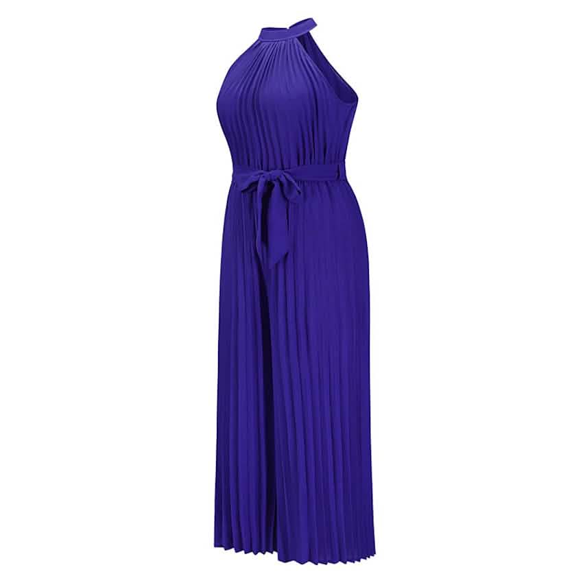 Lace-Up Halter Casual Wide-Leg Jumpsuit